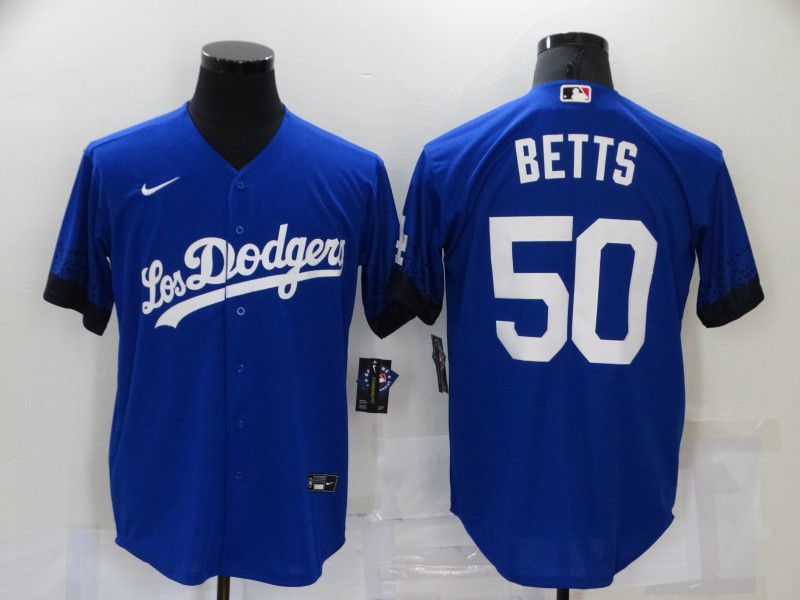 Men Los Angeles Dodgers #50 Betts Blue City Edition Game Nike 2021 MLB Jerseys->los angeles dodgers->MLB Jersey